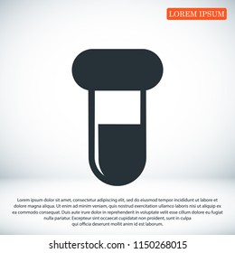 test tube icon, stock vector illustration flat design style