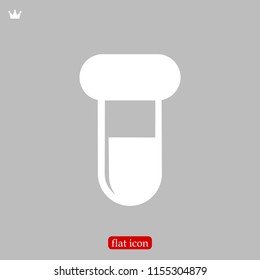 test tube icon, stock vector illustration flat design style