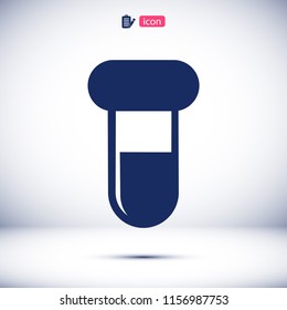 test tube icon, stock vector illustration flat design style