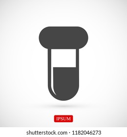test tube icon, stock vector illustration flat design style