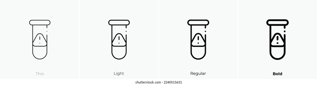 test tube icon. Thin, Light Regular And Bold style design isolated on white background