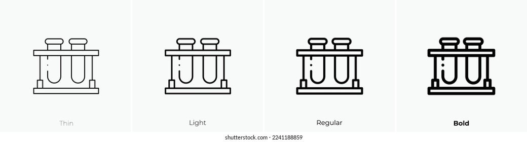 test tube icon. Thin, Light Regular And Bold style design isolated on white background