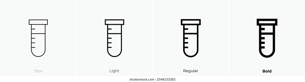 test tube icon. Thin, Light Regular And Bold style design isolated on white background