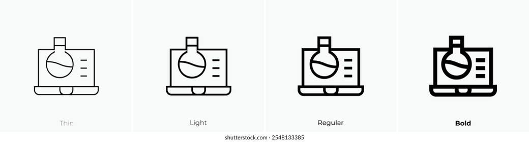 test tube icon. Thin, Light Regular And Bold style design isolated on white background