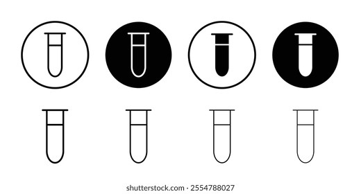 Test tube icon Thin line illustration set