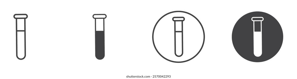 Test tube icon Thin line art isolated