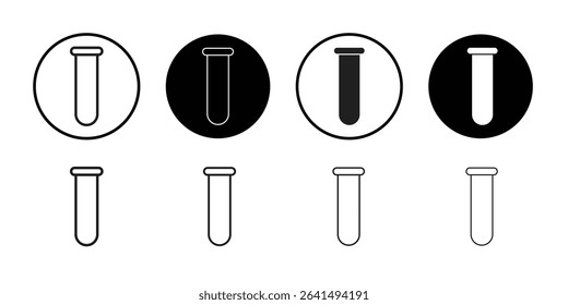 Test tube icon Thin line illustration set vector