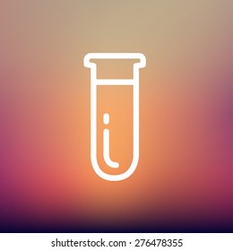 Test tube icon thin line for web and mobile, modern minimalistic flat design. Vector white icon on gradient mesh background.