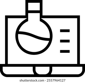 test tube icon. Thin linear style design isolated on white background