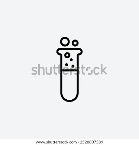 Test tube icon in tree different line stroke sizes.