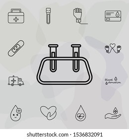 Test tube icon. Universal set of Blood donation for website design and development, app development
