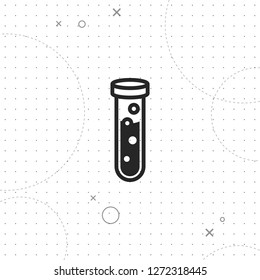 Test tube icon, vector best flat icon on texture background , EPS 10