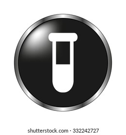 Test tube icon - vector button