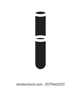 Test tube icon Vector flat thin line illustration