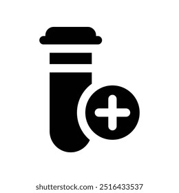 ícone de tubo de teste. ícone de glifos vetoriais para o design de seu site, celular, apresentação e logotipo.