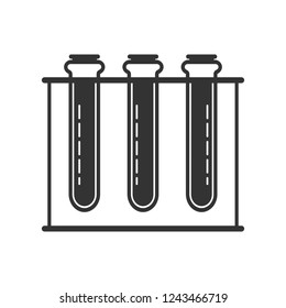 Test tube icon. Vector illustration, flat design.