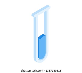 Test tube icon. Vector illustration in flat isometric 3D style.