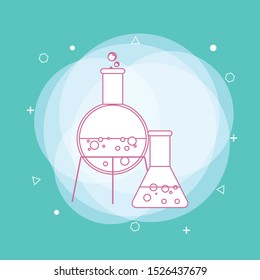 Test tube icon vector illustration on white color background. Concept of line icon