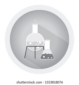Test tube icon vector illustration on white color background. Black and white icon