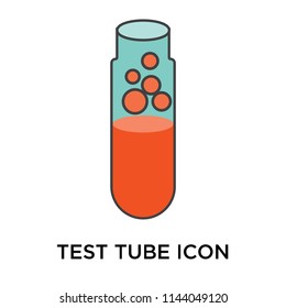 Test tube icon vector isolated on white background for your web and mobile app design, Test tube logo concept