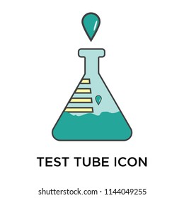 Test tube icon vector isolated on white background for your web and mobile app design, Test tube logo concept