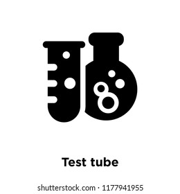 Test tube icon vector isolated on white background, logo concept of Test tube sign on transparent background, filled black symbol