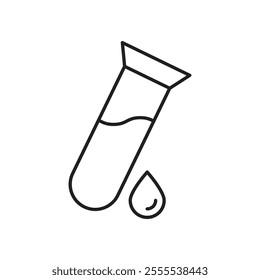 Test tube icon vector isolated on white background.