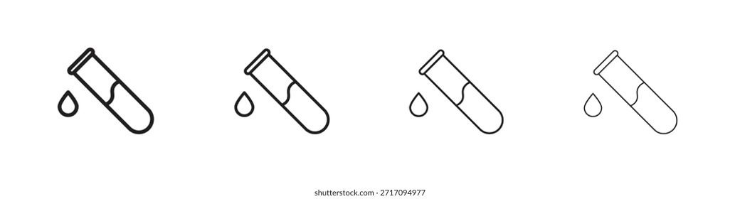 Icono de tubo de ensayo. Vector de pictogramas aislados.
