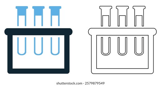 test tube icon vector, laboratory experiments, scientific research, and medical analysis chemistry, biology, healthcare, and education pictogram symbol ui and ux design, glyphs and stroke line