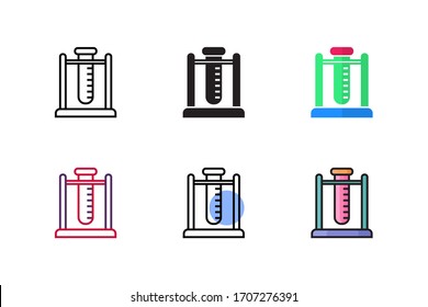 vector de icono del tubo de ensayo con seis estilos diferentes. aislado sobre fondo blanco