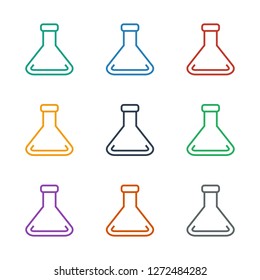 test tube icon white background. Editable outline test tube icon from medicine. Trendy test tube icon for web and mobile.