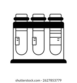 test tube icon with white background vector stock illustration