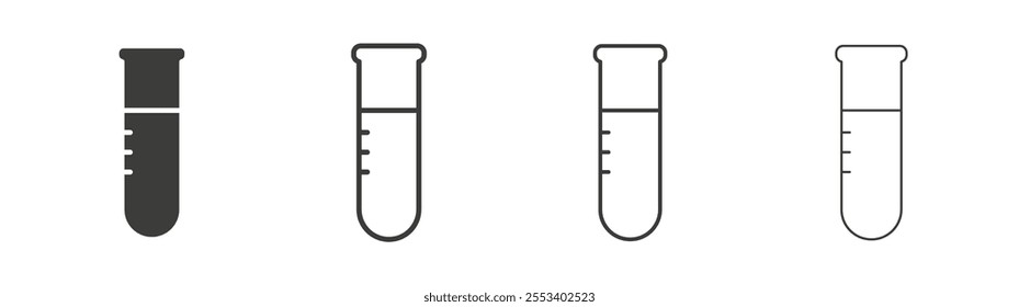 Test tube icons collection. vector set in black color