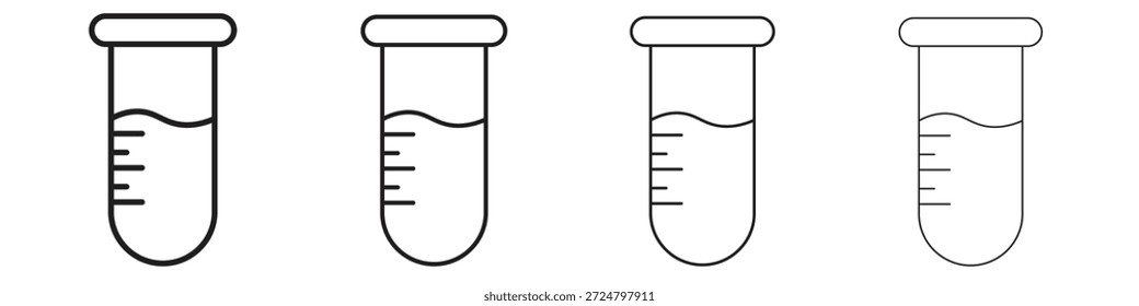 Test tube icons line vector collection. Pixel perfect vector icon