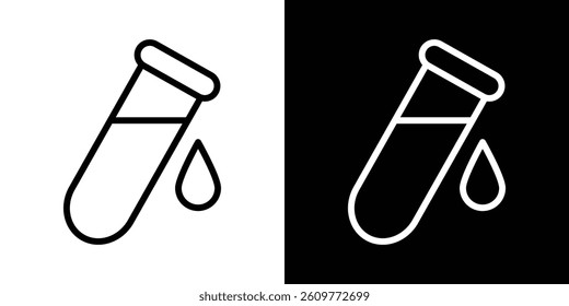 Test tube icons vector set in stroke line style