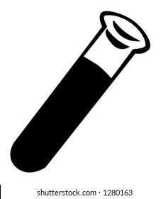 test tube illustration in black and white