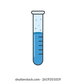 Test tube illustration isolated on white. Lab utensil illustration.