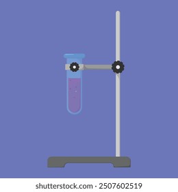 Test Tube with Iron Stand icon vector. test tube chemical education illustration