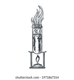 Test Tube, Lab Items, White background, Vector illustration design.