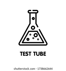 Test tube for lab outline icon design style illustration on white background eps.10
