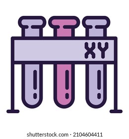 Prüfröhrchen Labor stehen Symbol Umrandung Vektorgrafik. Genbiologie. Genetischer Mensch