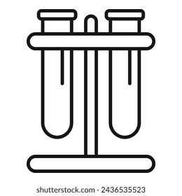 Test tube lab stand icon outline vector. Scientific material. Formula virus medical