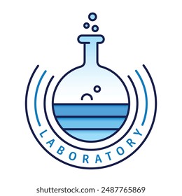 test tube and laboratory concept. Test tube and laboratory concept for business, science, education world with word laboratory around circle and colorful test tube