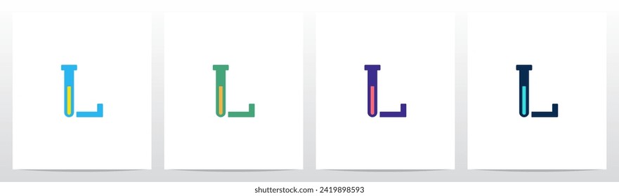 Test Tube Laboratory Flask Letter Logo Design L