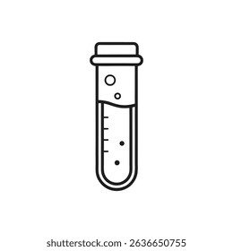 Test Tube line art with white background