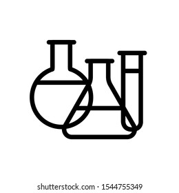 Test Tube line flat vector icon for mobile application, button and website design. Illustration isolated on white background. EPS 10 design, logo, app, infographic.