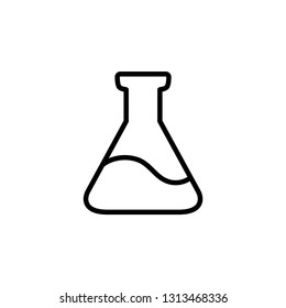Test Tube Line Icon In Flat Style Vector. Black Flask Icon Vector Illustration