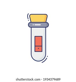 Test tube Line Icon Isolated On White Background