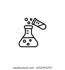 Test tube line icon isolated on white background. Chemical icon. Laboratory icon