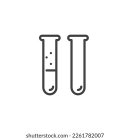 Test tube line icon. linear style sign for mobile concept and web design. Laboratory beaker outline vector icon. Symbol, logo illustration. Vector graphics
